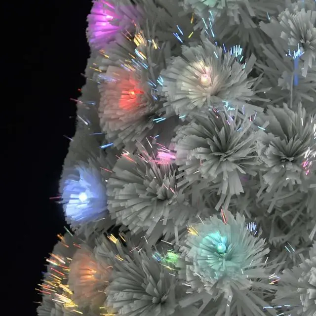 Alt view image 5 of 18 - vidaXL Artificial Christmas Tree with LED White 59.1" Fiber Optic