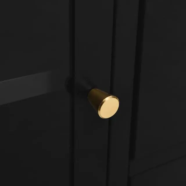 Alt view image 10 of 18 - vidaXL Sideboard Side Table with Adjustable Shelf Black Steel and Tempered Glass