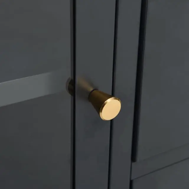 Alt view image 10 of 15 - vidaXL Sideboard Anthracite 41.3" Steel and Tempered Glass Cabinet Furniture