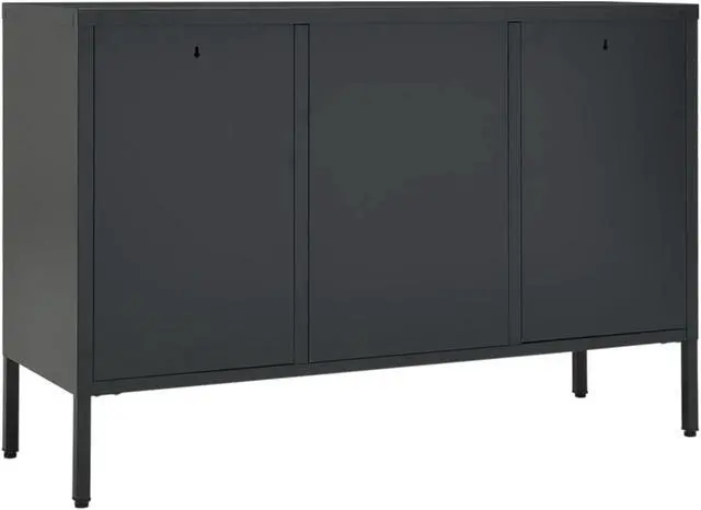 Alt view image 13 of 15 - vidaXL Sideboard Anthracite 41.3" Steel and Tempered Glass Cabinet Furniture