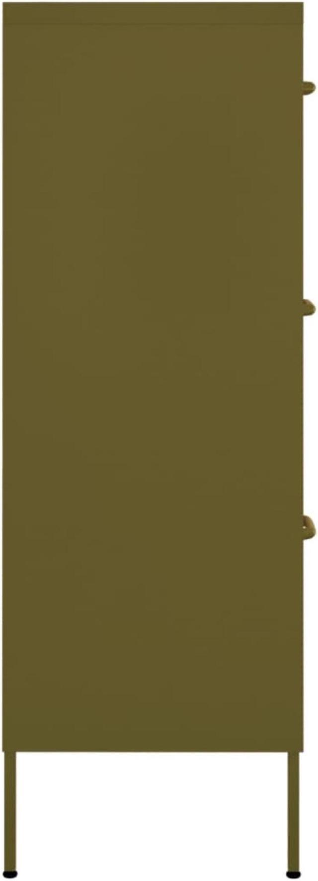 Alt view image 12 of 18 - vidaXL Drawer Cabinet Olive Green Steel Sideboard Cupboard Display Cabinet