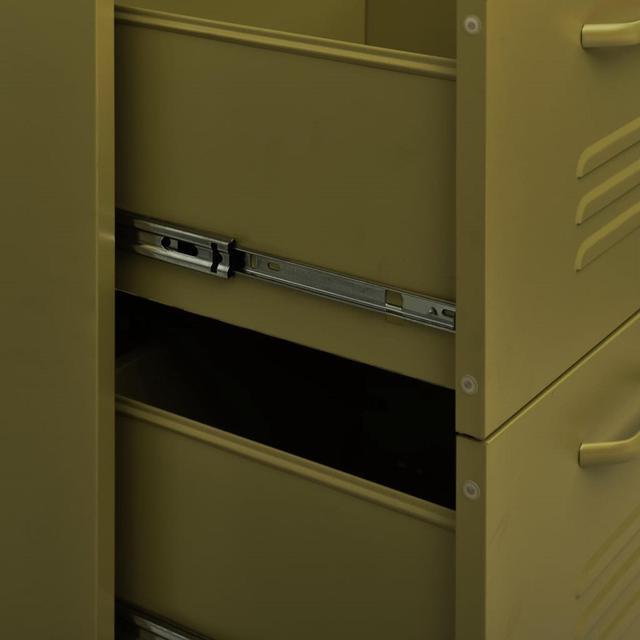 Alt view image 10 of 18 - vidaXL Drawer Cabinet Olive Green Steel Sideboard Cupboard Display Cabinet