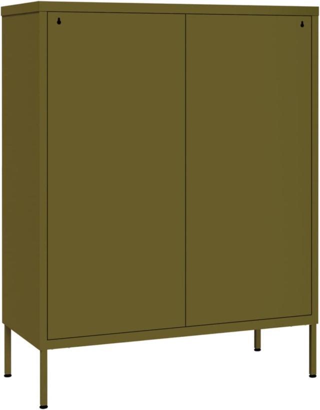 Alt view image 13 of 18 - vidaXL Drawer Cabinet Olive Green Steel Sideboard Cupboard Display Cabinet