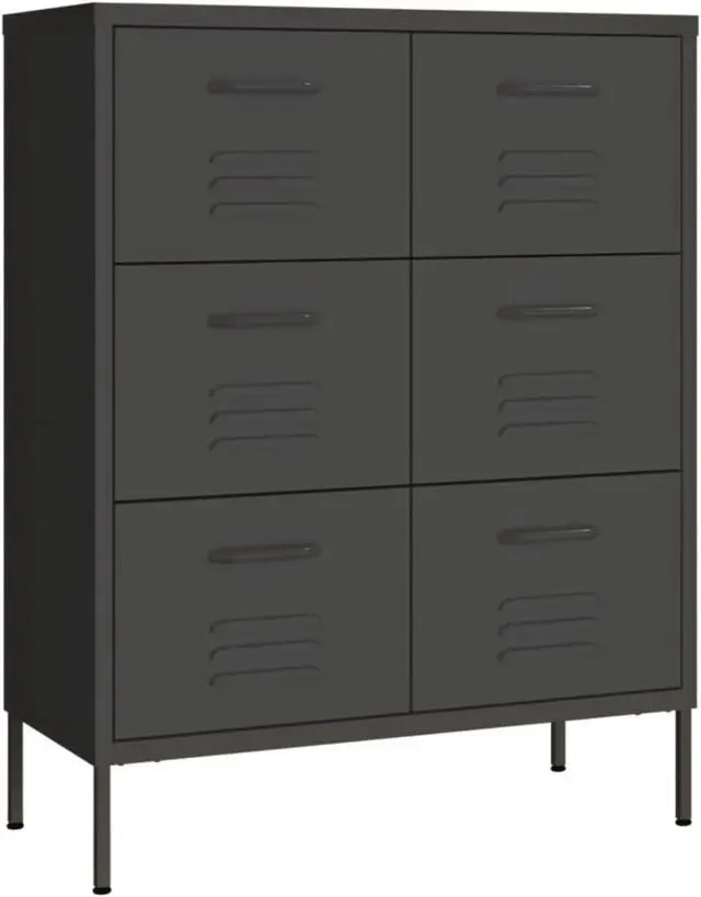 Alt view image 8 of 15 - vidaXL Drawer Cabinet Filing Cabinet Freestanding Cabinet Anthracite Steel
