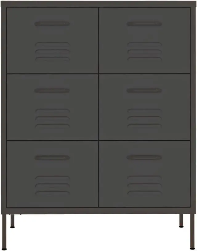 Alt view image 11 of 15 - vidaXL Drawer Cabinet Filing Cabinet Freestanding Cabinet Anthracite Steel