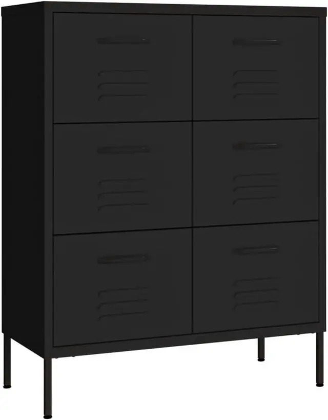 Alt view image 8 of 17 - vidaXL Drawer Cabinet File Cabinet Freestanding Storage Cabinet Black Steel