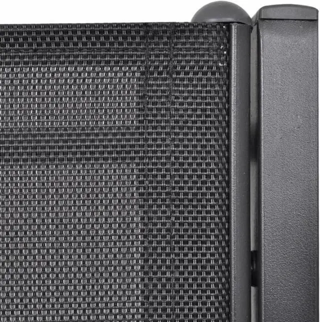 Alt view image 5 of 13 - vidaXL 2 Seater Patio Bench 51.6" Steel and Textilene Black