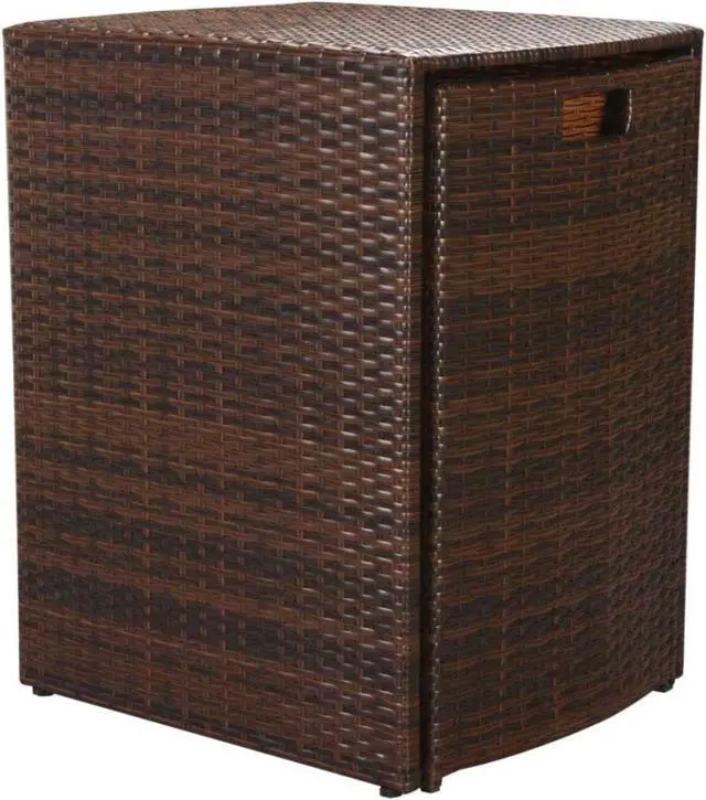 Alt view image 10 of 14 - vidaXL Patio Bistro Set 3 Piece Outdoor Table and Chairs Poly Rattan Brown