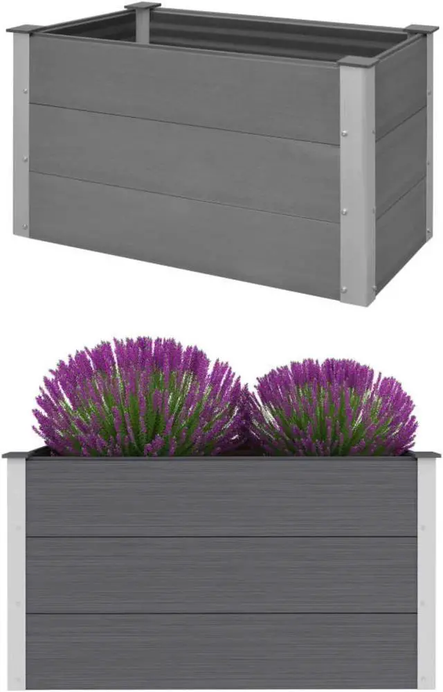 Main image of vidaXL Garden Raised Bed WPC 39.4"x19.7"x21.3" Gray