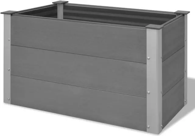 Alt view image 4 of 17 - vidaXL Garden Raised Bed WPC 39.4"x19.7"x21.3" Gray