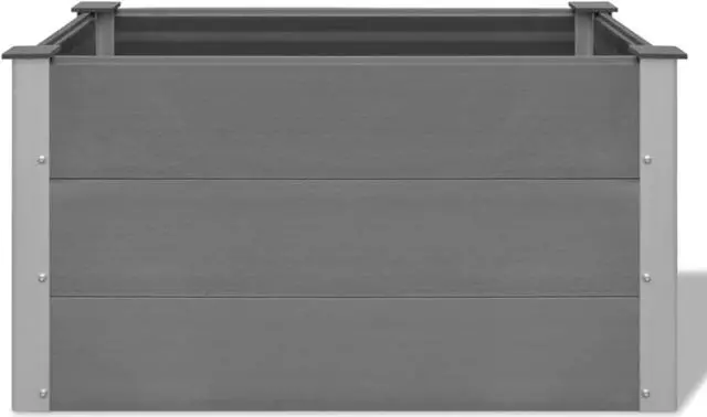 Alt view image 5 of 17 - vidaXL Garden Raised Bed WPC 39.4"x19.7"x21.3" Gray