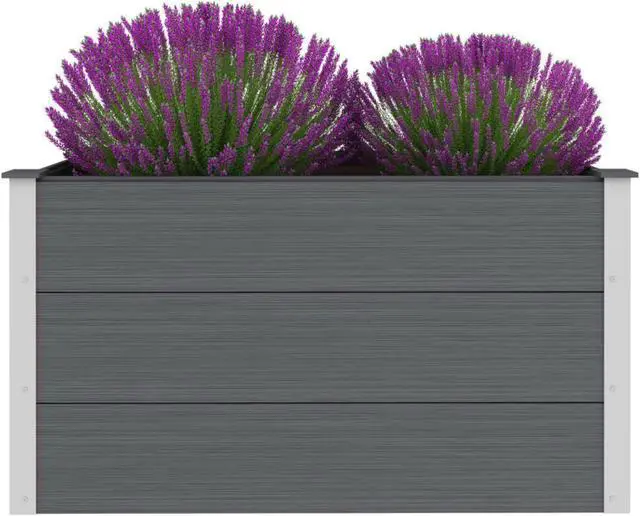 Alt view image 3 of 17 - vidaXL Garden Raised Bed WPC 39.4"x19.7"x21.3" Gray