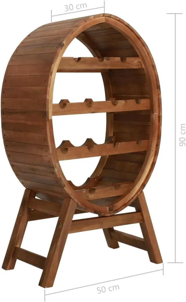 Alt view image 6 of 9 - vidaXL Wine Rack 13 Bottles Solid Acacia Wood