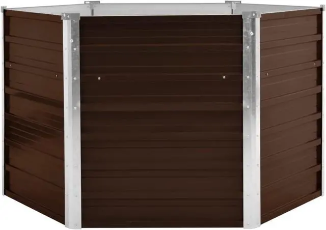 Alt view image 5 of 10 - vidaXL Raised Garden Bed Raised Flower Bed Galvanized Steel Patio Planter Brown