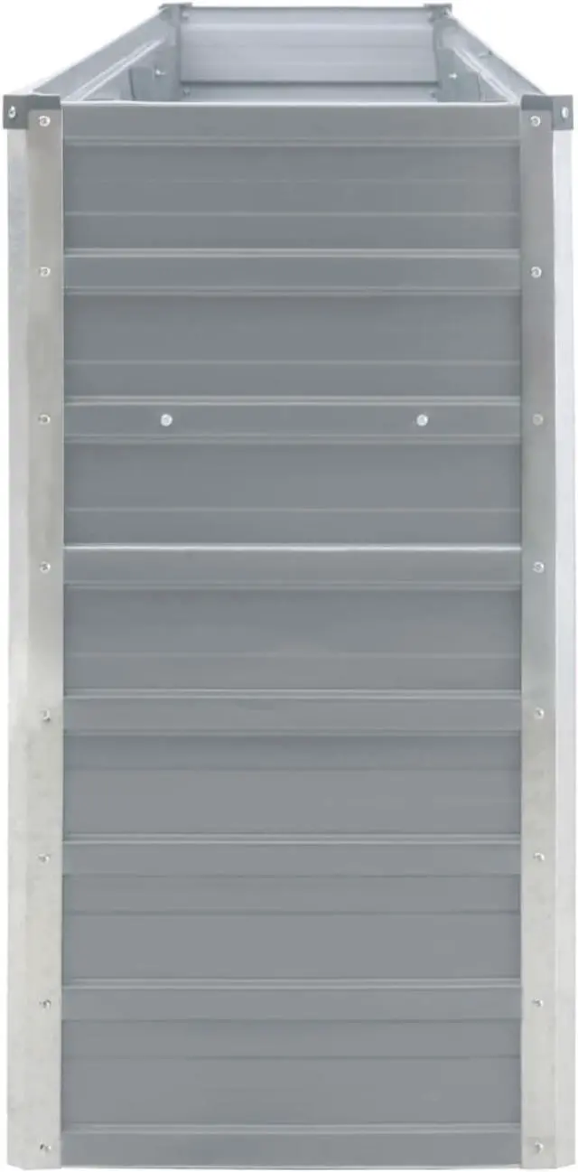 Alt view image 8 of 17 - vidaXL Raised Garden Bed Galvanized Steel Gray Patio Plant Stand Vase Planter