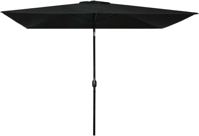 Main image of vidaXL Outdoor Parasol with Metal Pole 118"x78.7" Black