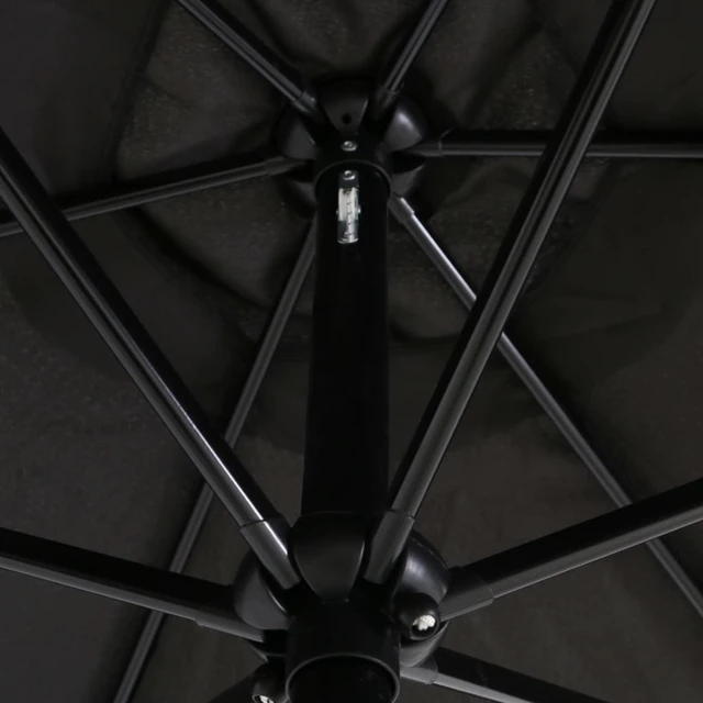 Alt view image 2 of 6 - vidaXL Outdoor Parasol with Metal Pole 118"x78.7" Black