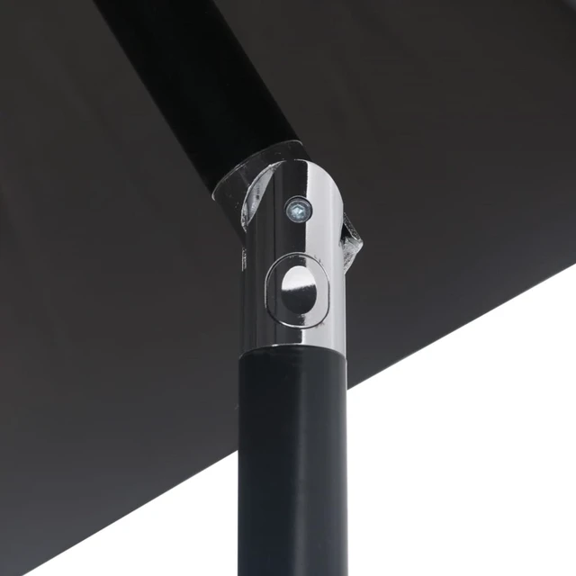 Alt view image 5 of 6 - vidaXL Outdoor Parasol with Metal Pole 118"x78.7" Black