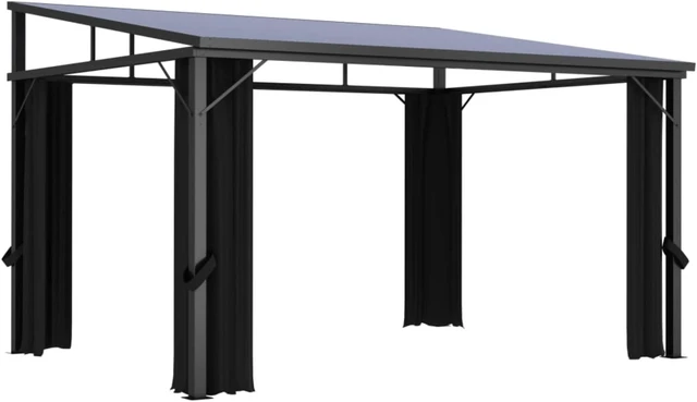 Main image of vidaXL Gazebo with Curtain 13.3'x9.6'x8' Anthracite