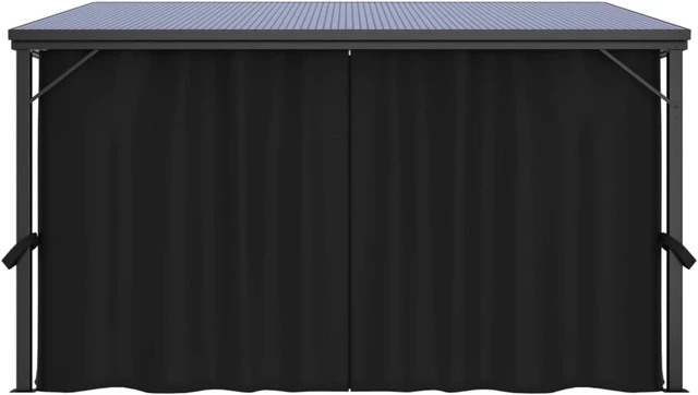 Alt view image 5 of 10 - vidaXL Gazebo with Curtain 13.3'x9.6'x8' Anthracite