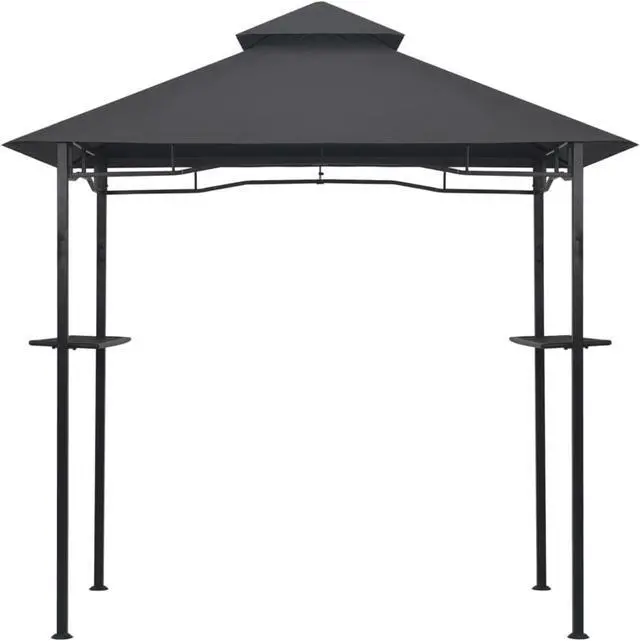 Alt view image 3 of 16 - vidaXL BBQ Gazebo 7.9'x4.9'x8.4' Anthracite Steel