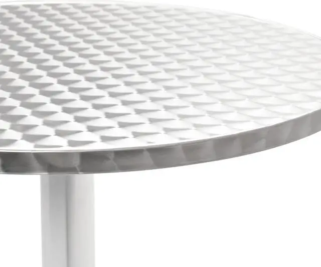 Alt view image 5 of 12 - vidaXL Bistro Table Outdoor Side Table Garden Porch Furniture Aluminum Silver