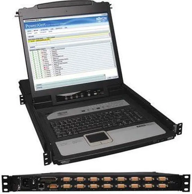 Alt view image 4 of 8 - Tripp Lite 16-Port 1U Rack-Mount Console IP KVM Switch with 19 in. LCD (B020-U16-19-IP)