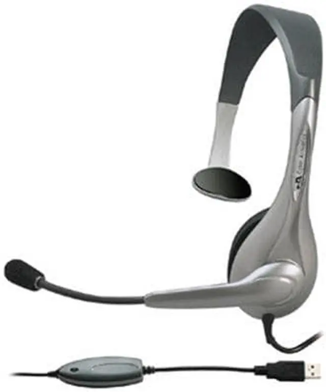 Alt view image 4 of 4 - Cyber Acoustics AC-840 Internet Communication USB Mono Headset - Over-the-head