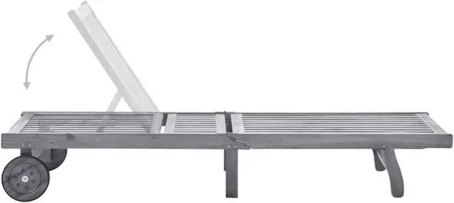Alt view image 3 of 12 - vidaXL Patio Sun Lounger with Cushion Gray Solid Acacia Wood