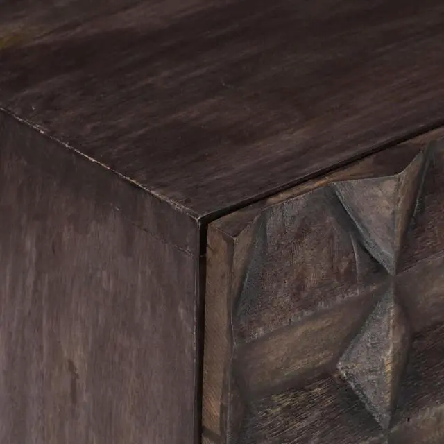 Alt view image 2 of 12 - vidaXL Bed Cabinet Black 15.7"x11.8"x19.7" Solid Mango Wood