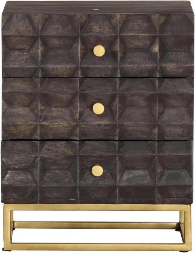 Alt view image 3 of 12 - vidaXL Bed Cabinet Black 15.7"x11.8"x19.7" Solid Mango Wood