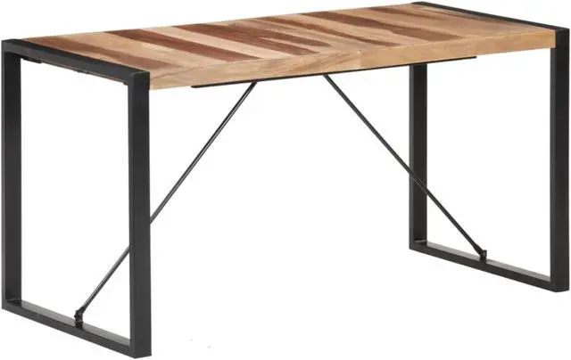 Main image of vidaXL Dining Table 55.1"x27.6"x29.5" Solid Wood with Sheesham Finish