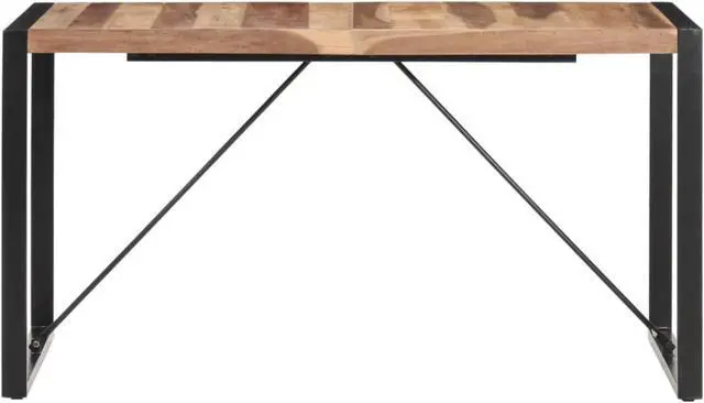 Alt view image 3 of 13 - vidaXL Dining Table 55.1"x27.6"x29.5" Solid Wood with Sheesham Finish