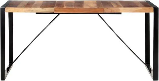Alt view image 3 of 13 - vidaXL Dining Table 63"x31.5"x29.5" Solid Wood with Sheesham Finish