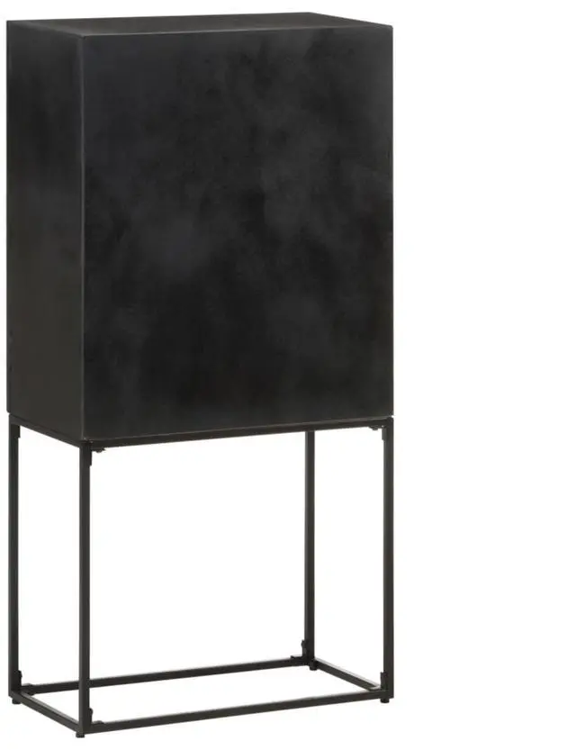 Alt view image 14 of 18 - vidaXL Sideboard Kitchen Storage Cabinet Black Solid Wood Acacia and Mango