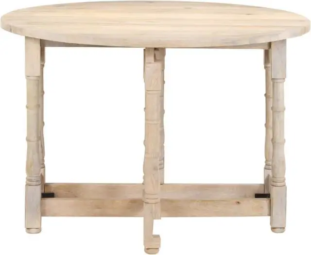 Alt view image 3 of 13 - vidaXL Dining Table Round 43.3"x29.9" Solid Mango Wood