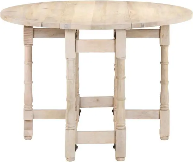 Alt view image 4 of 13 - vidaXL Dining Table Round 43.3"x29.9" Solid Mango Wood