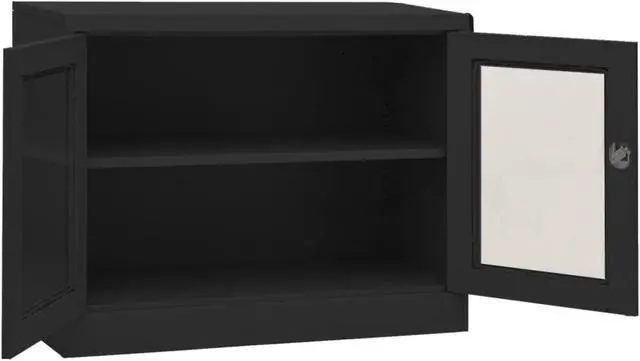 Alt view image 12 of 17 - vidaXL Office Cabinet Storage Cabinet Home Display Cabinet Anthracite Steel