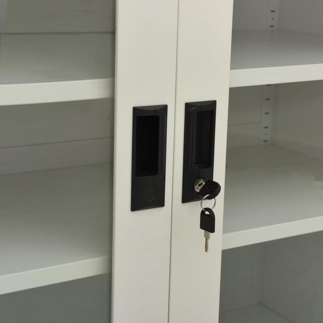 Alt view image 8 of 15 - vidaXL Office Cabinet Storage Cabinet Home Display Cabinet Light Gray Steel