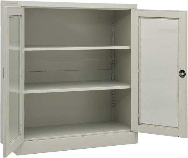 Alt view image 12 of 15 - vidaXL Office Cabinet Storage Cabinet Home Display Cabinet Light Gray Steel
