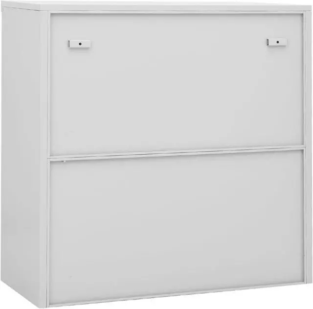 Alt view image 12 of 17 - vidaXL Filing Cabinet Storage File Cabinet with Sliding Door Light Gray Steel