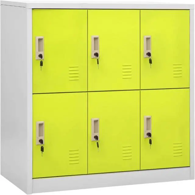 Alt view image 7 of 18 - vidaXL Locker Cabinet Storage Cabinet File Cabinet Light Gray and Green Steel