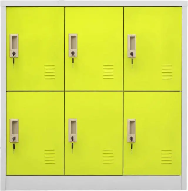 Alt view image 9 of 18 - vidaXL Locker Cabinet Storage Cabinet File Cabinet Light Gray and Green Steel