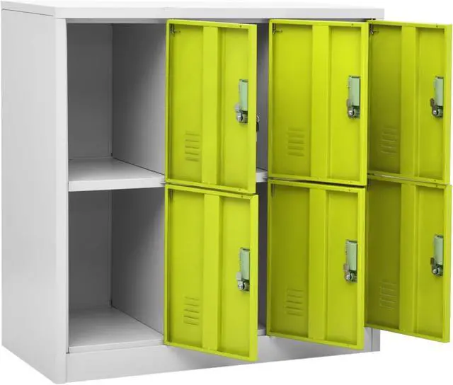 Alt view image 12 of 18 - vidaXL Locker Cabinet Storage Cabinet File Cabinet Light Gray and Green Steel