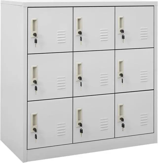 Alt view image 7 of 17 - vidaXL Locker Cabinet Office Storage Cabinet File Cabinet Light Gray Steel