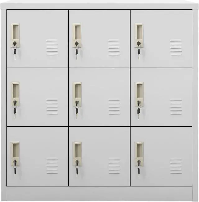 Alt view image 9 of 17 - vidaXL Locker Cabinet Office Storage Cabinet File Cabinet Light Gray Steel