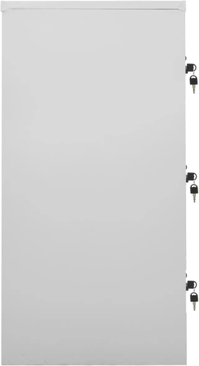 Alt view image 10 of 17 - vidaXL Locker Cabinet Office Storage Cabinet File Cabinet Light Gray Steel