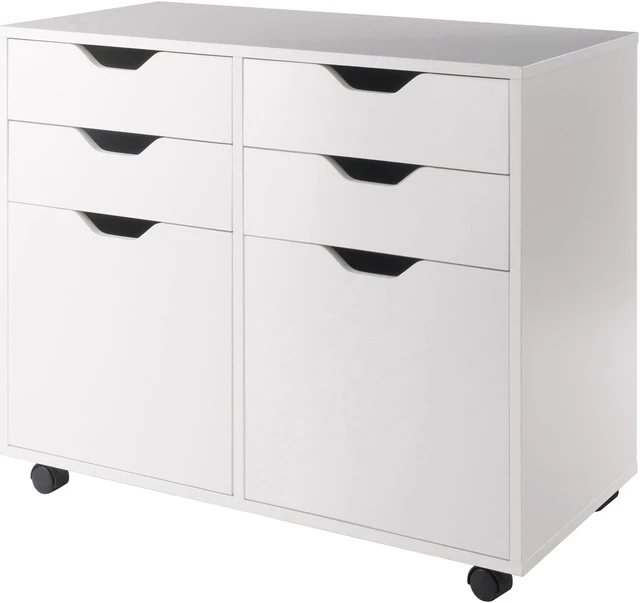 Main image of Halifax Wide 2-Door Storage Cabinet, 4-Drawer, White