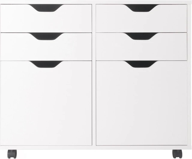 Alt view image 3 of 11 - Halifax Wide 2-Door Storage Cabinet, 4-Drawer, White