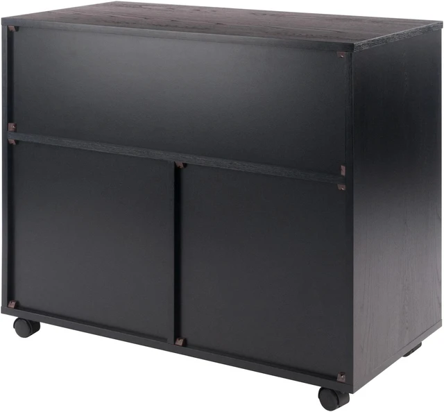 Alt view image 6 of 13 - Halifax Wide Storage Cabinet, 3-Small & 2-Wide Drawers, Black